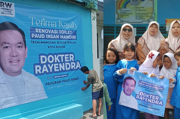 Komitmen terhadap kesehatan dan kebersihan, Dokter Rayendra renovasi toilet PAUD di Kota Bogor.