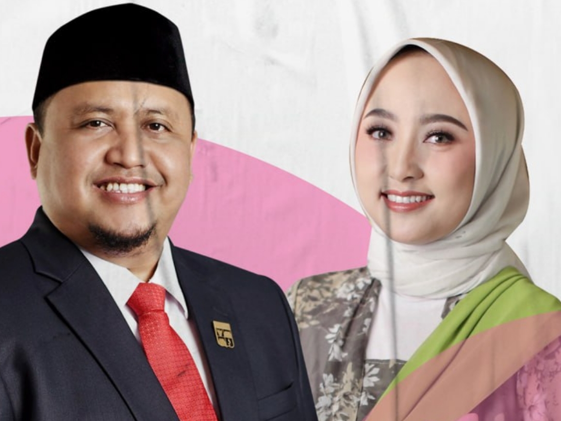Poster Bakal Calon Wali Kota Bogor Atang Trisnanto bersama Annida Allivia.