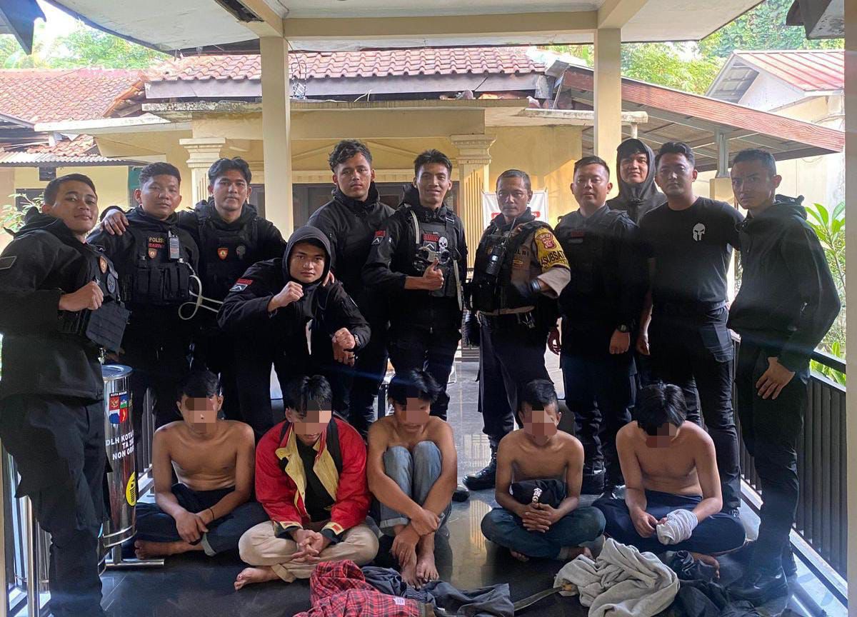 Remaja yang keciduk mau lakukan tawuran oleh Polresta Bogor Kota.