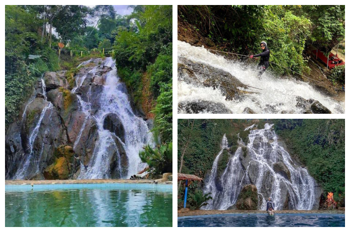 Curug Lembah Pelangi, yang ada di Desa Cimanggu, Kecamatan Cibungbulang, Kabupaten Bogor, Jawa Barat.