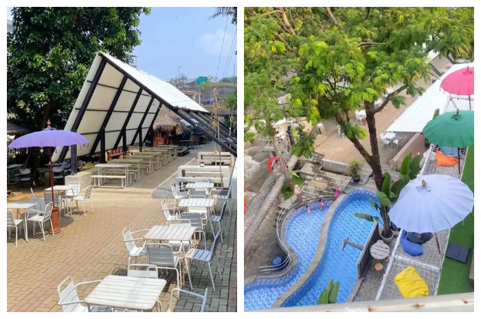 Cafe Truntung Teduh yang terletak di Jalan Cibedug Girang, Kecamatan Sukaraja, Kabupaten Bogor, Jawa Barat.