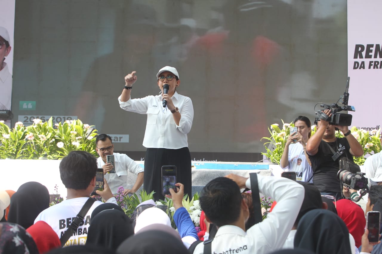 Deklarasi Sahabat Rena Da Frina di lapangan GOR Pajajaran Kota Bogor, Minggu (4/8/2024).