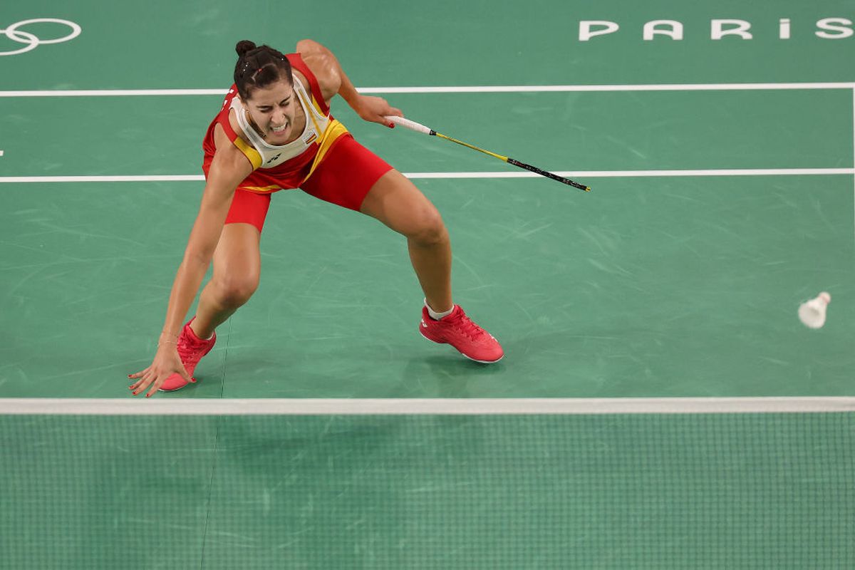 Pebulutangkis Spanyol. Carolina Marin alami cedera kaki