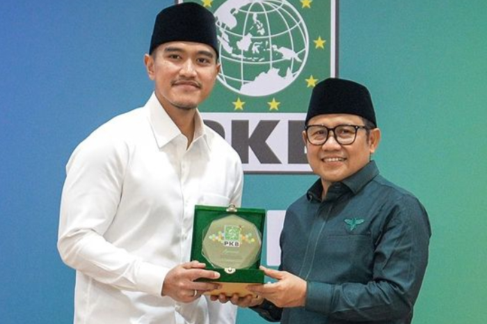 Ketua Umum PSI yang juga Putra Presiden Joko Widodo, Kaesang Pangarep saat bertemu Ketua PKB Muhaimin Iskandar, Selasa (6/8).