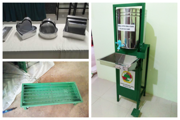 Hasil kerajinan tangan warga Desa Wisata Pasir Mukti, Kecamatan Citeureup, Kabupaten Bogor.