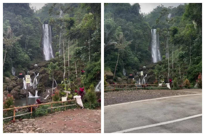 Curug Cikurutug yang berlokasi di pinggir Jalan Raya Kampung Cibeureum, Desa Kalibaru, Kecamatan Pasirkuda, Kabupaten Cianjur, Jawa Barat.