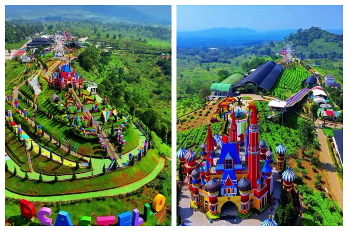 Florawisata DCastello yang terletak di Bukit Pinggir Jalan Utama di Jalan Palasari, Desa Ciater, Kabupaten Subang, Jawa Barat.