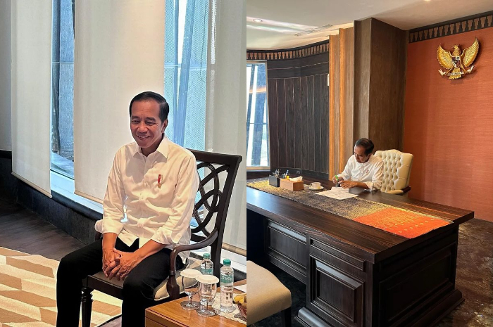Presiden Joko Widodo saat berkantor di IKN.