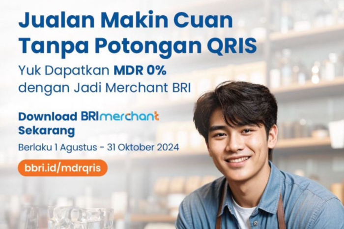 BRI menawarkan program pemberian khusus MDR 0% kepada merchant BRI