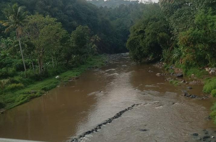 Kondisi Sungai Cikaniki di Kecamatan Nanggung Jumat (16/8/2024).