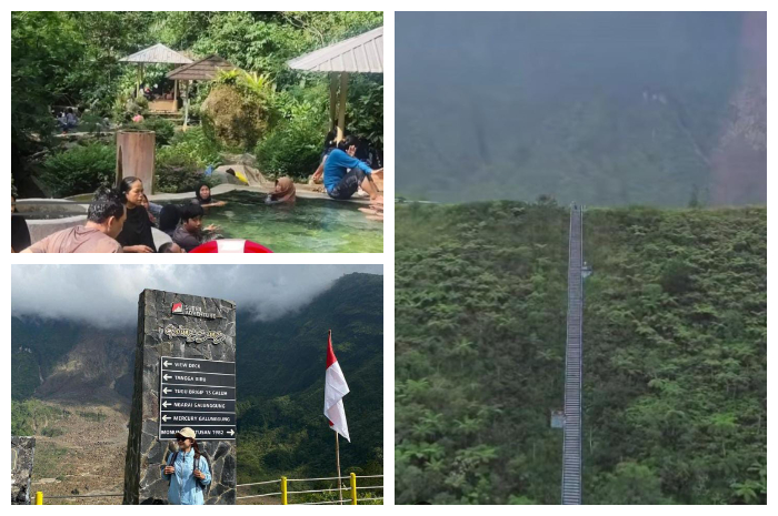 Kawah Gunung Galunggung yang terletak di Desa Linggajati, Kabupaten Tasikmalaya, Jawa Barat.