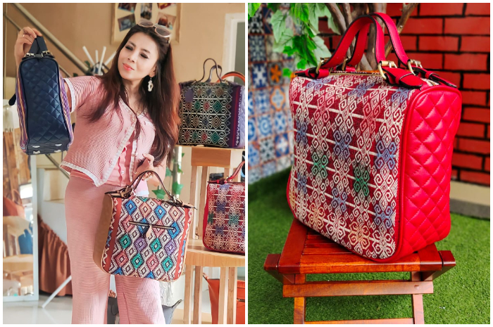 Salah satu produksi Itando berupa tas unik dari bahan kulit asli.