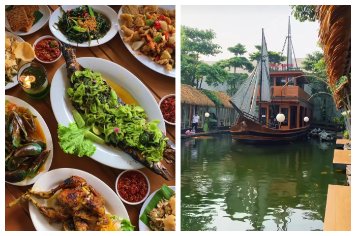 Resto Lembur Kuring Cimanggis, yang berada di Jalan Raya Jakarta-Bogor, Kelurahan Sukamaju, Kecamatan Cilodong, Kota Depok, Jawa Barat.