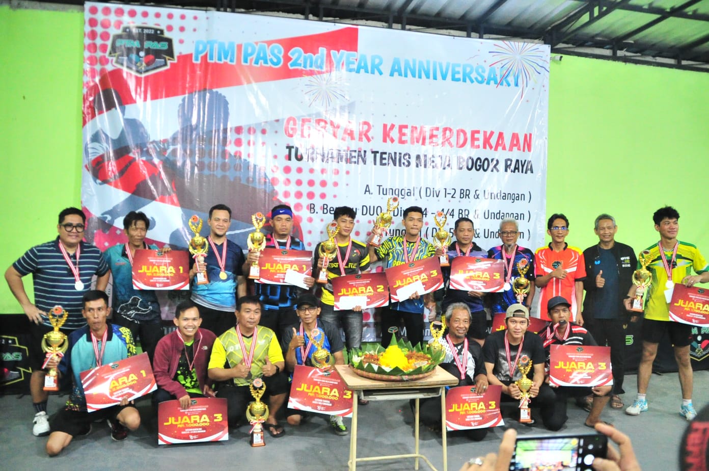 Persatuan Tenis Meja (PTM) Puri Artha Sentosa (PAS) kembali menggelar turnamen tenis meja Bogor Raya dengan tema "Gebyar Kemerdekaan dan HUT PTM PAS ke-2".