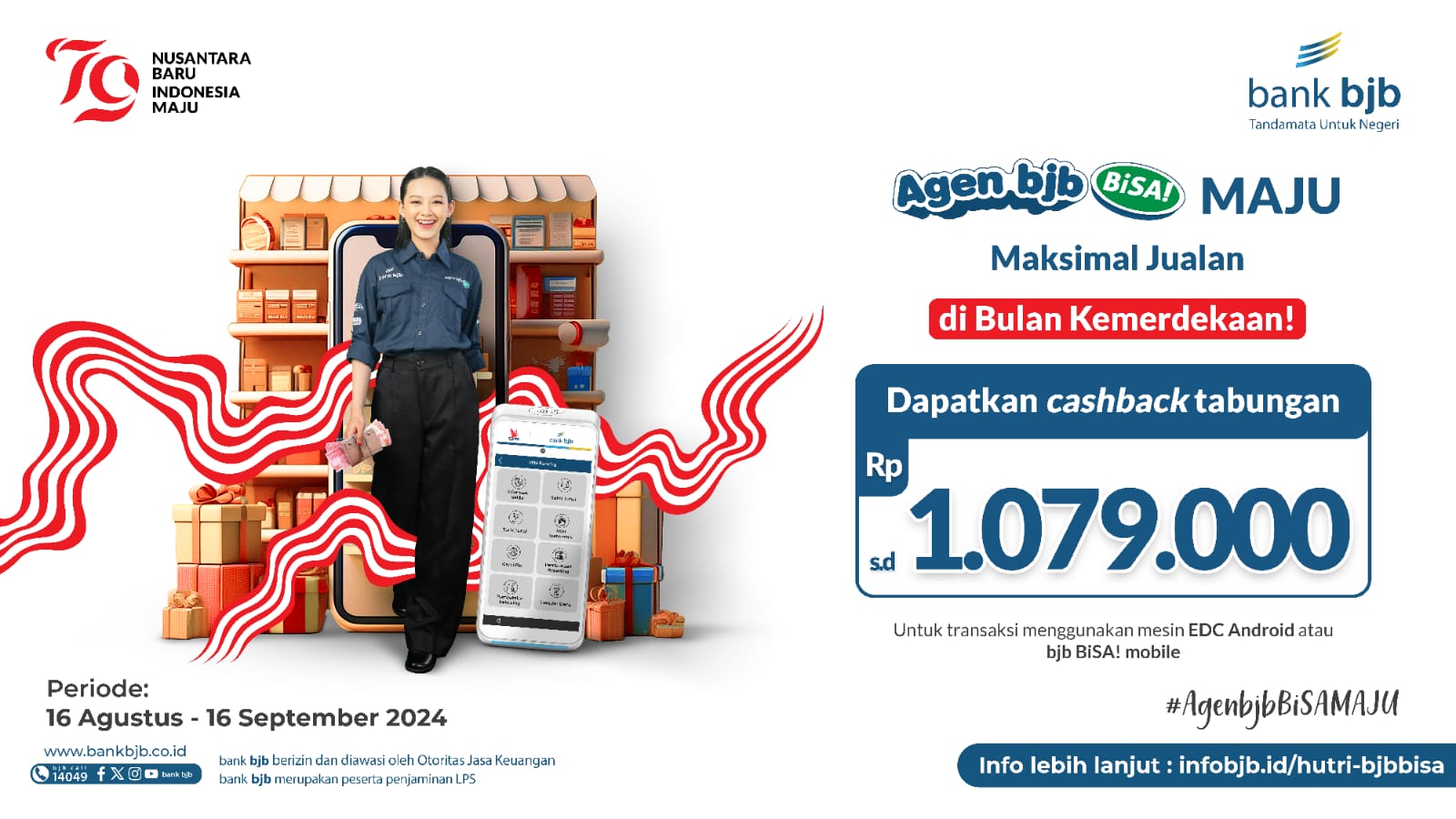 Kebut Transaksi Digital Sambut HUT RI, bank bjb Luncurkan Program Program Agen bjb BiSA! MAJU (Maksimal Jualan)
