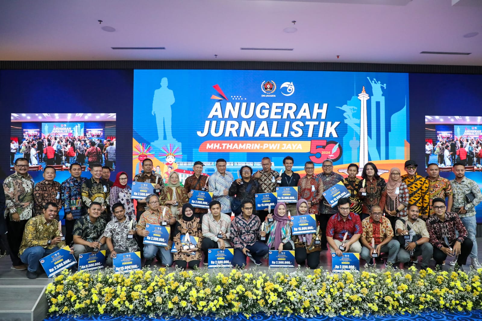 Acara puncak Anugerah Jurnalistik MHT Awards 2024 di Ruang Pola, lantai 2 Gedung Balai Kota, Pemprov DKI Jakarta, pada Rabu (28/8/2024)