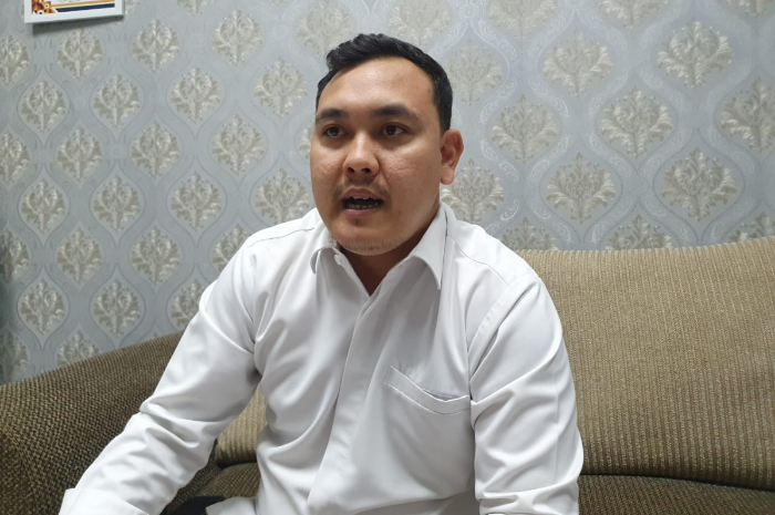 Ketua KPU Kabupaten Bogor, M Adi Kurnia saat dimintai keterangan terkait tahapan Bacabup dan Cawabup di Pilbup 2024 Bogor.
