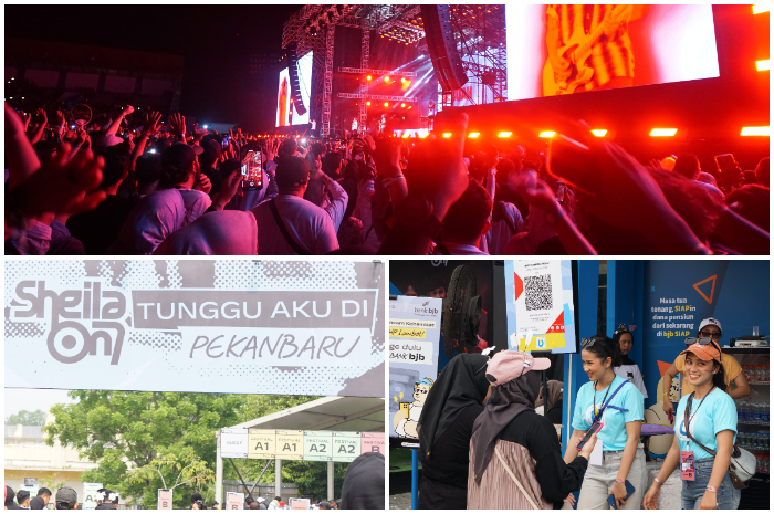 Suasana konser Sheila On 7 di Pekanbaru Sabtu (31/8/2024). bank bjb memberikan kemudahan bagi nasabah mendapatkan tiket konser.