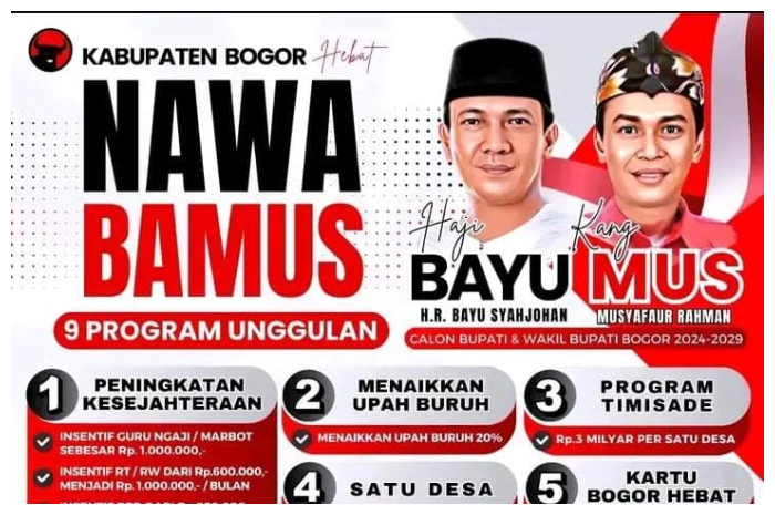 Program Pasangan Cabup Bogor Bayu Syahjohan dan Musyafaur Rahman.