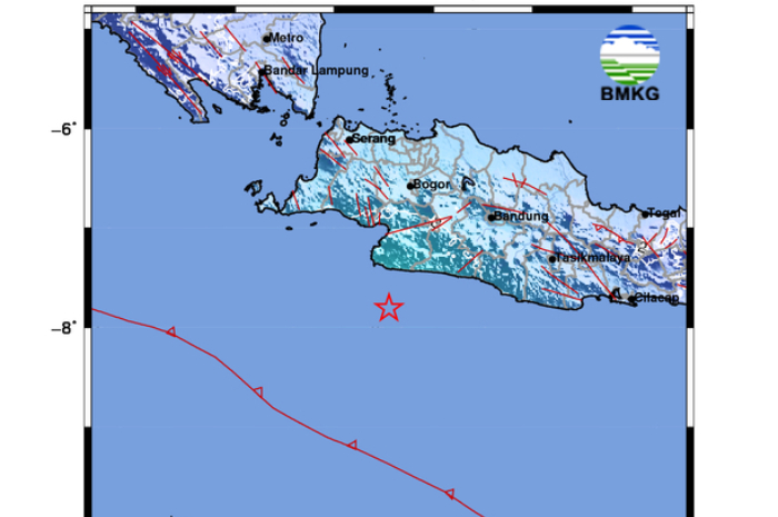 Gempa di Selatan Kabupaten Sukabumi.