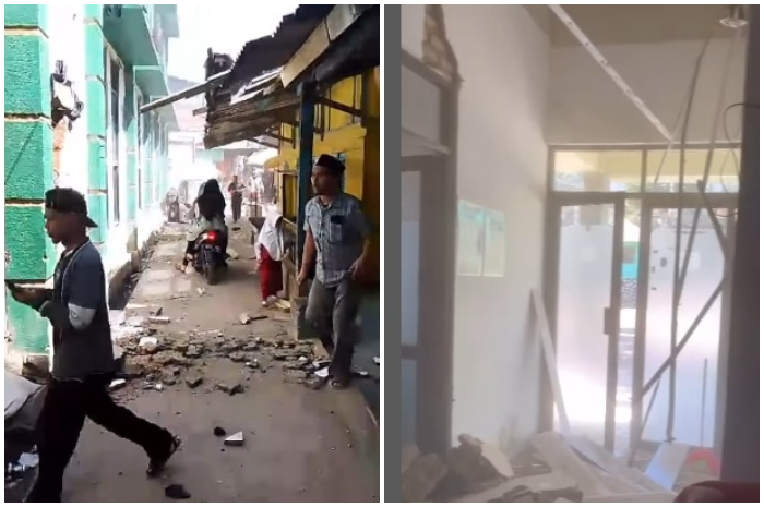 Kondisi sejumlah rumah dan bangunan di Bandung yang rusak usai diguncang gempa M 5.0 Rabu (18/9/2024).
