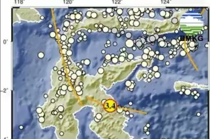 Gempa di kawasan Morowali, Provinsi Sulawesi Tengah.