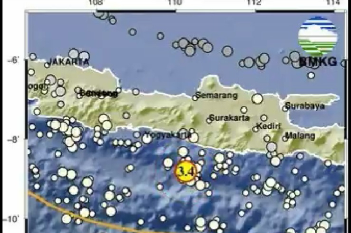 Gempa terjadi di kawasan Gunung Kidul, Yogyakarta.