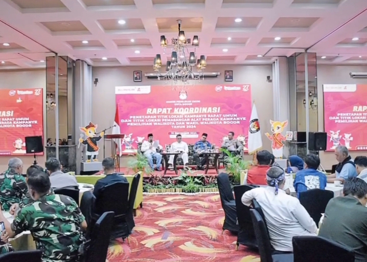 Rakor KPU Kota Bogor terkait titik lokasi kampanye rapat umum dan pemasangan alat peraga.