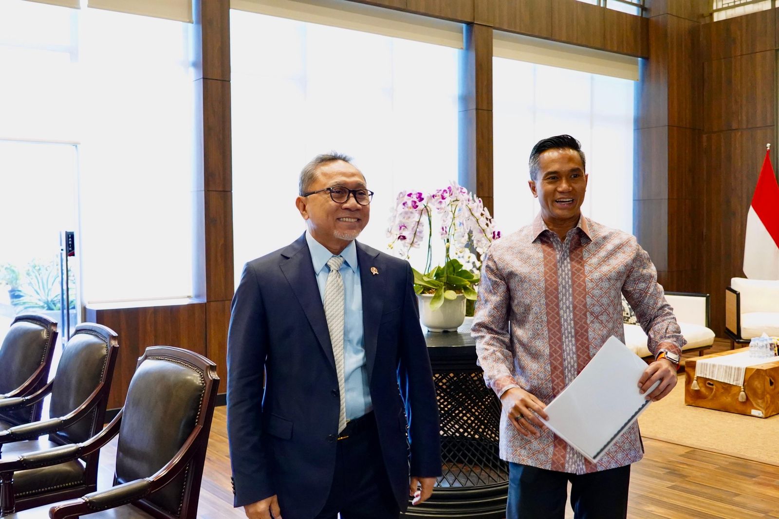 Ketua Kadin Indonesia periode 2024&ndash;2029 Anindya Bakrie mengadakan pertemuan dengan Menteri Perdagangan Zulkifli Hasan di Jakarta.