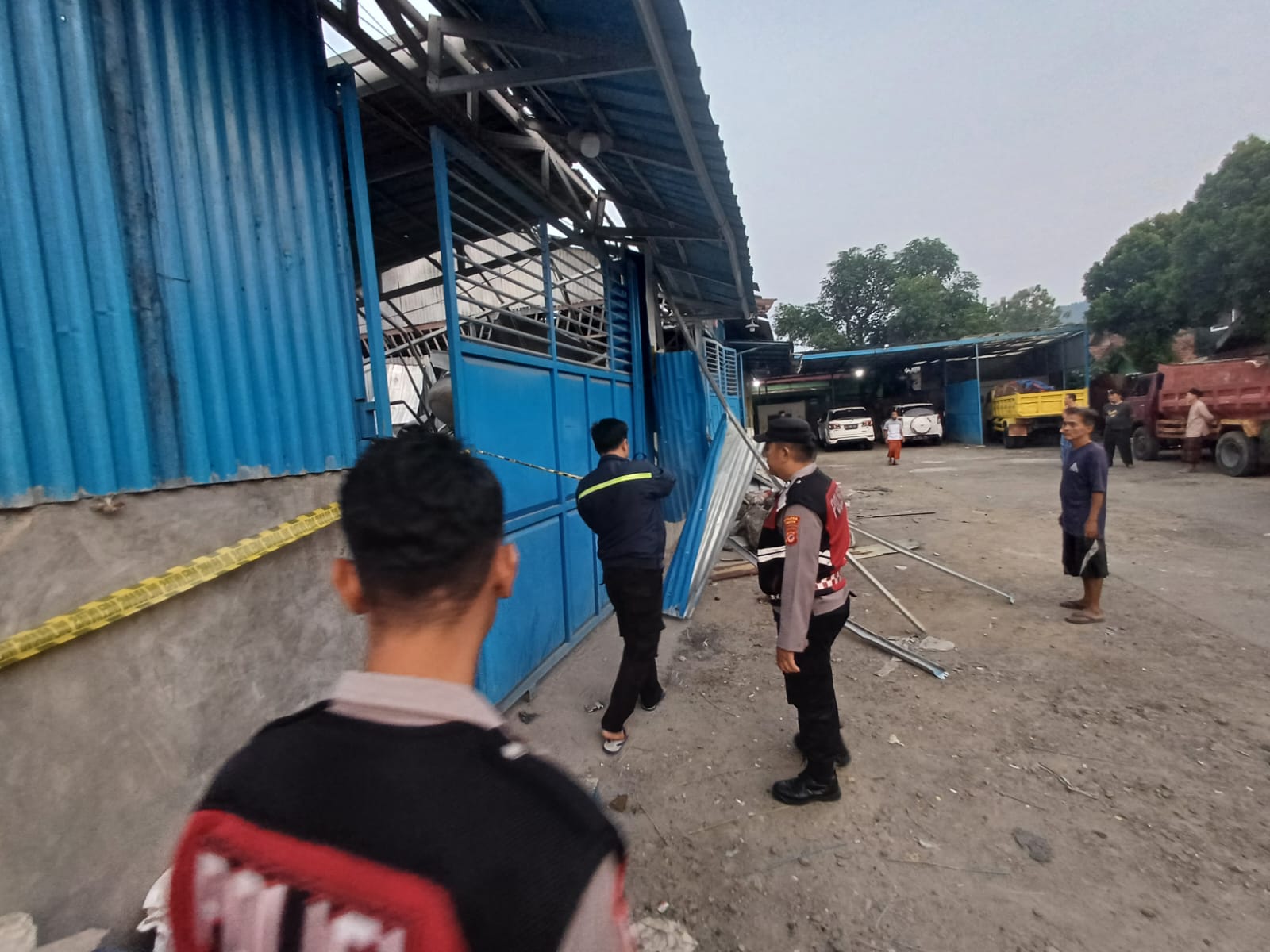 Lokasi ledakan di kawasan Ciampea, Kabupaten Bogor yang terjadi Jumat (20/9/2024).