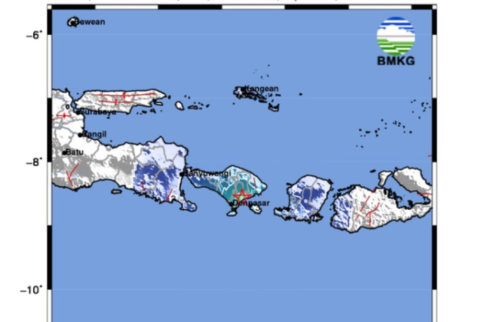 BMKG mencatat gempa mengguncang Gianyar, Bali, Sabtu 21 September 2024
