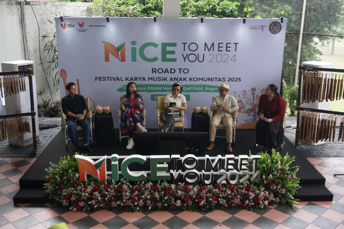 Konfrensi Pers  MiCE TO MEET YOU dengan tema "Road to Festival Karya Musik Komunitas 2024" di Club House RSJ Marzoeki Mahdi Heritage Golf Field Bogor, Minggu (22/9/2024).
