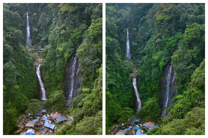 Curug Cigamea dan Curug Pasir Reungit yang berada di Jalan Curug Cigamea, Desa Gunung Picung, Kecamatan Pamijahan, Kabupaten Bogor.