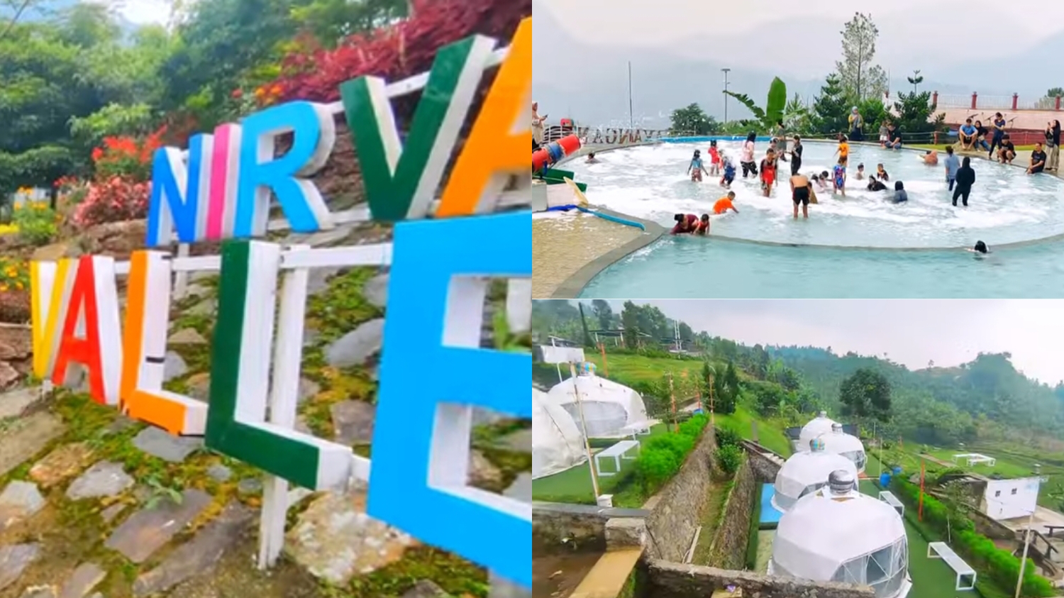 Nirvana Valley Resort, yang berada di kawasan wisata Puncak Dua, tepatnya di Desa Warga Jaya, Kecamatan Sukamakmur, Kabupaten Bogor, Jawa Barat.