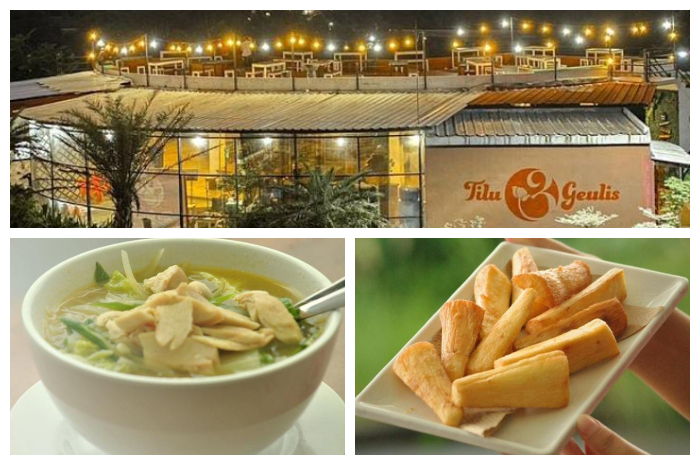 Resto Tilu Geulis, yang berada di Jalan Kolonel Bustomi No.36, Desa Warung Menteng, Kecamatan Cijeruk, Kabupaten Bogor, Jawa Barat.