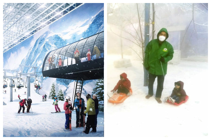 Snow World International Revo Town Bekasi, yang berada di Lapangan Parkir Utara Revo Town Mall, Jalan A.Yani Kav 1 Bekasi Selatan.
