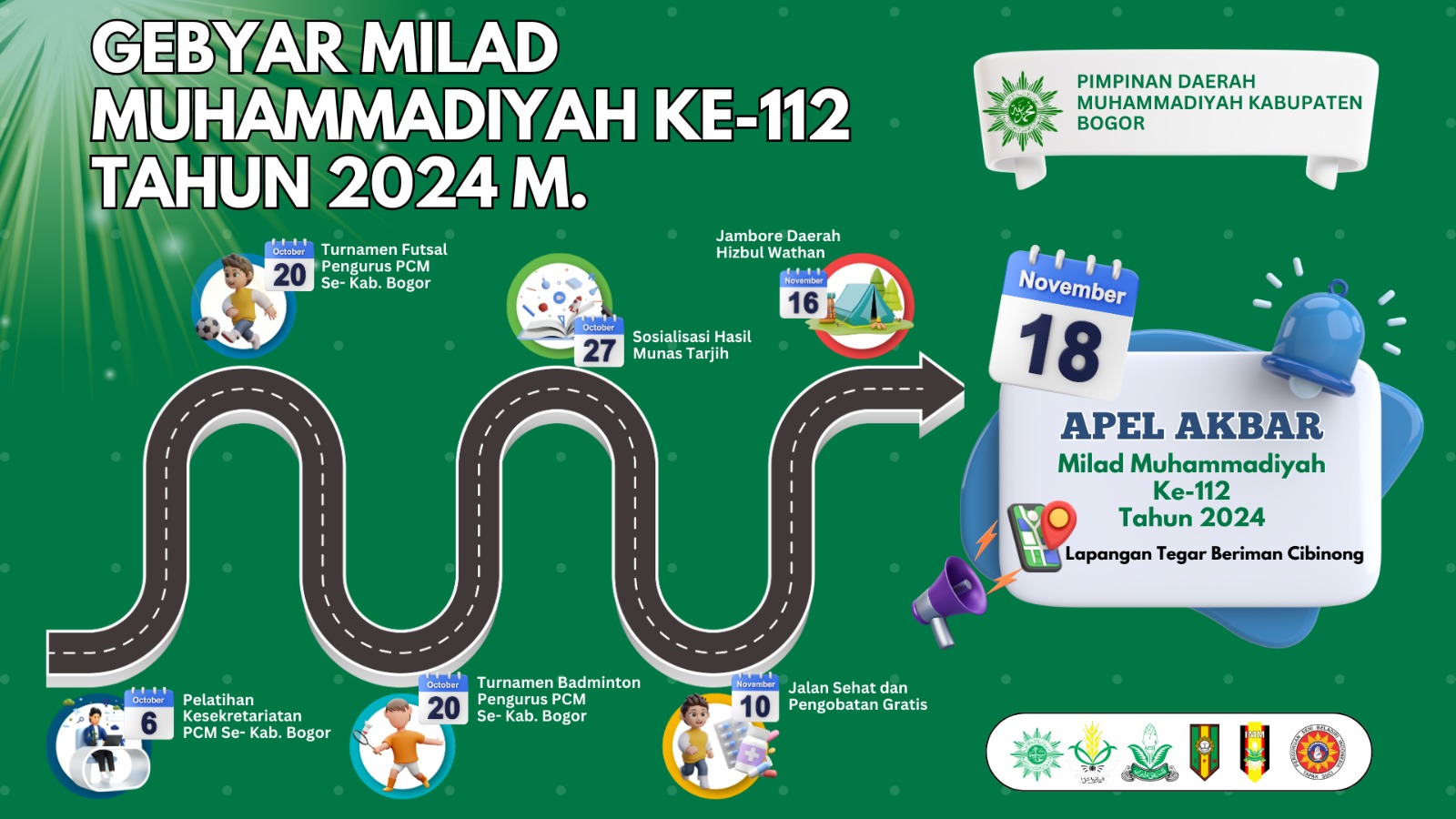Gebyar Milad Muhammadiyah ke-112 Tahun 2024 di Kabupaten Bogor