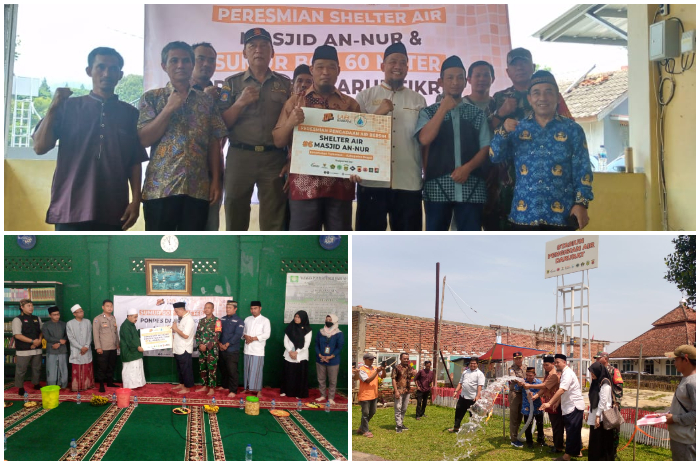 Peresmian shelter air Masjid An-Nur Kampung Kemang, Desa Sukaluyu, Kecamatan Tamansari, Kabupaten Bogor dan sumur bor 60 meter Ponpes Daarul Fikri Al-Andalusy.