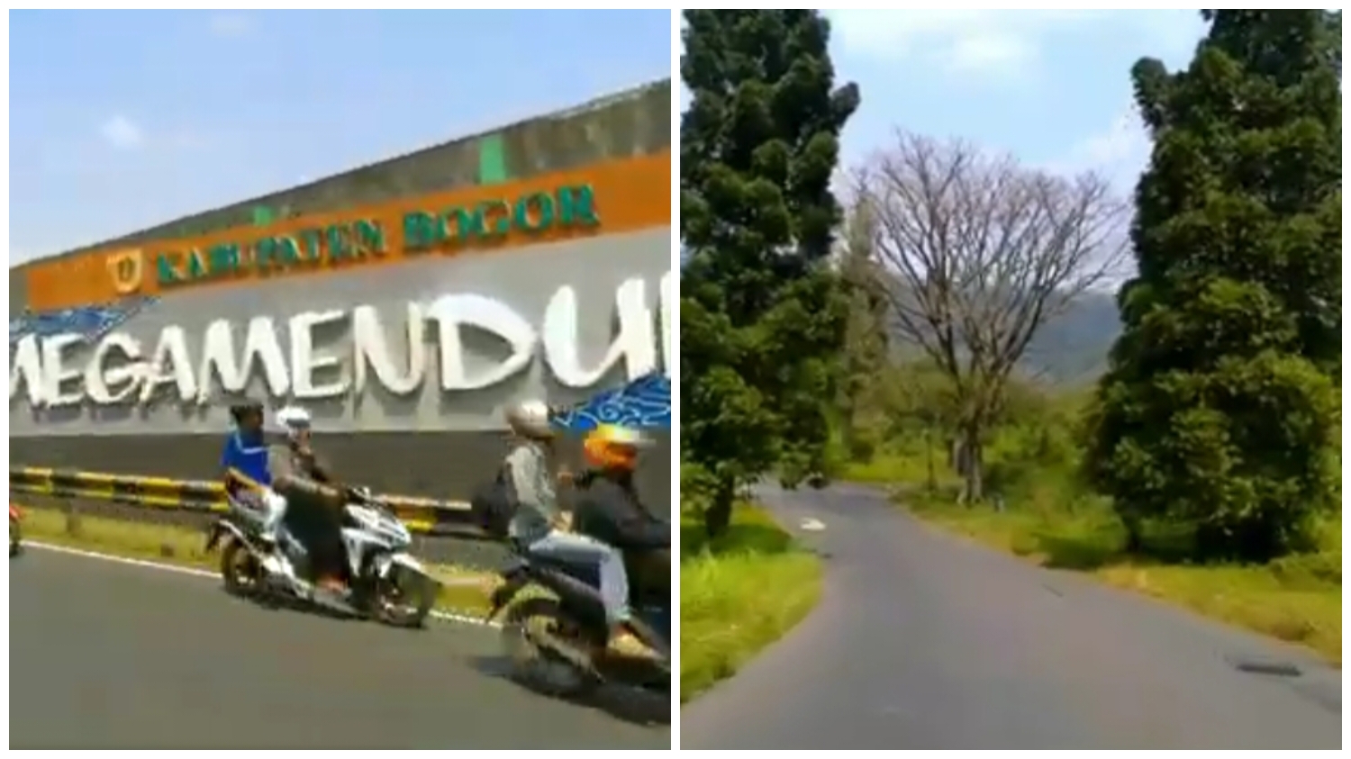 Kondisi jalan alternatif menuju Puncak, Kabupaten Bogor, via Bukit Pelangi-Sentul.