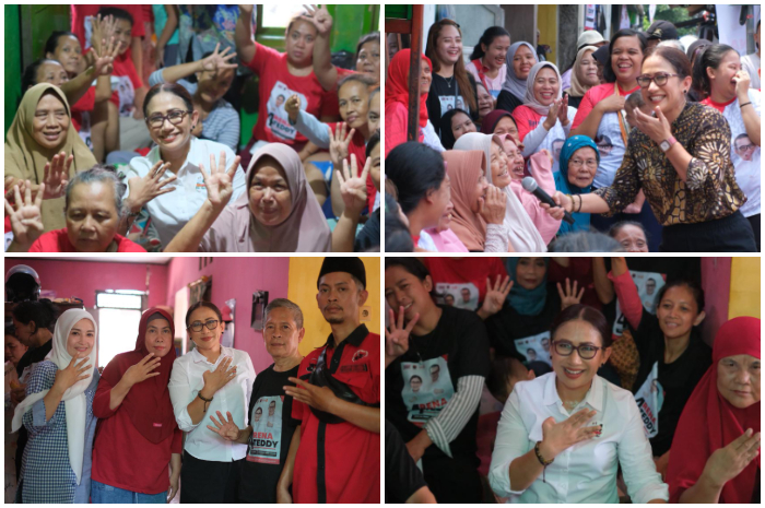 Calon Wali Kota Bogor Rena Da Frina saat menyapa warga. Ia akan menghadirkan Pasar Weungi dalam program 100 hari kerjanya.