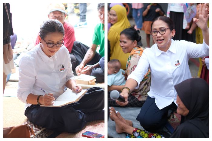 Calon Wali Kota Bogor, Rena Da Frina saat menemui warga Kota Bogor.
