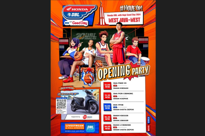 Honda DBL with Kopi Good Day 2024 West Java-West akan dimulai Selasa (8/10/2024) hari ini di Gymnasium Sekolah Vokasi IPB.