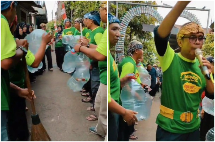 Warga RT 05 RW 07 Layungsari, Kelurahan Empang, Bogor Selatan menyambut tim juri Bogorku Bersih.