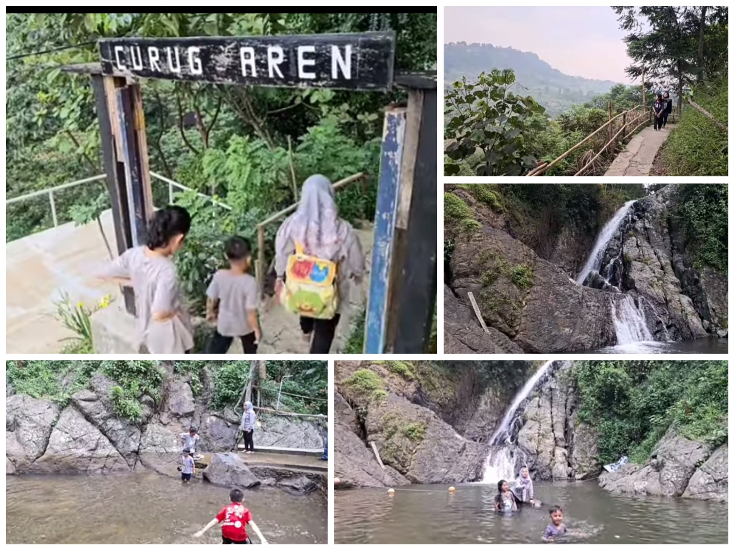 Curug Aren masih berada dalam satu lokasi dengan Kopi Tepi Hutan, Sentul Paradise Park, Kecamatan Babakan Madang, Kabupaten Bogor.