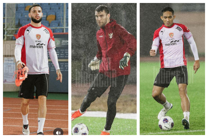 Skuad Timnas Indonesia, siap menghadapi Tiongkok malam nanti.