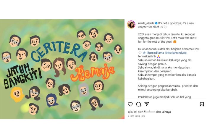 Unggahan Neida Aleida di Instagram.