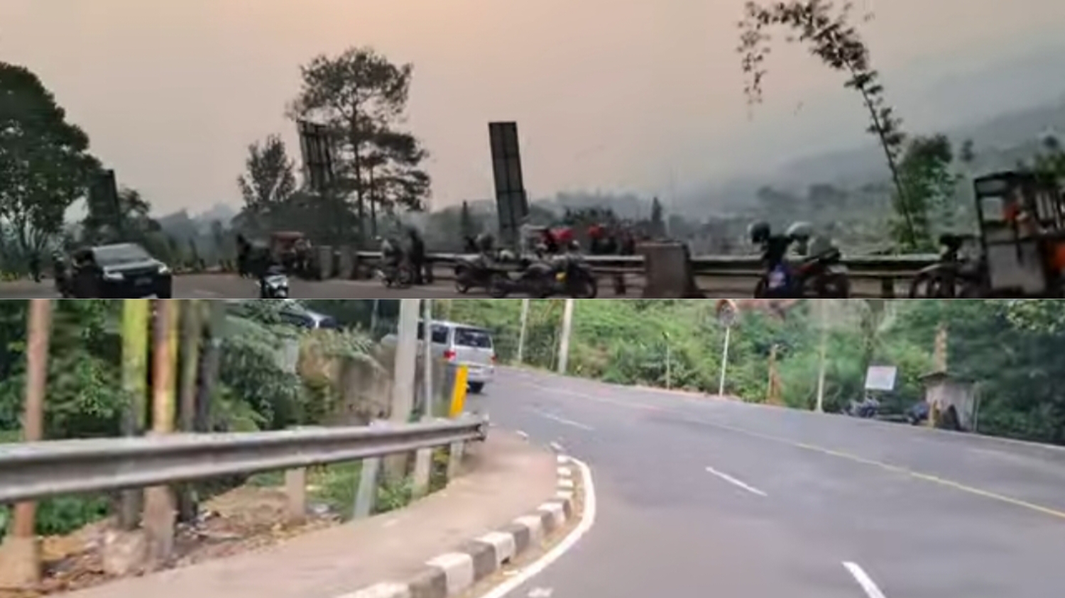View kawasan Puncak Bogor setelah dilakukan penertiban pedagang.