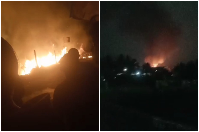 Tangkapan layar video kebakaran yang melanda Pasar Jumat di Tenjolaya Bogor.