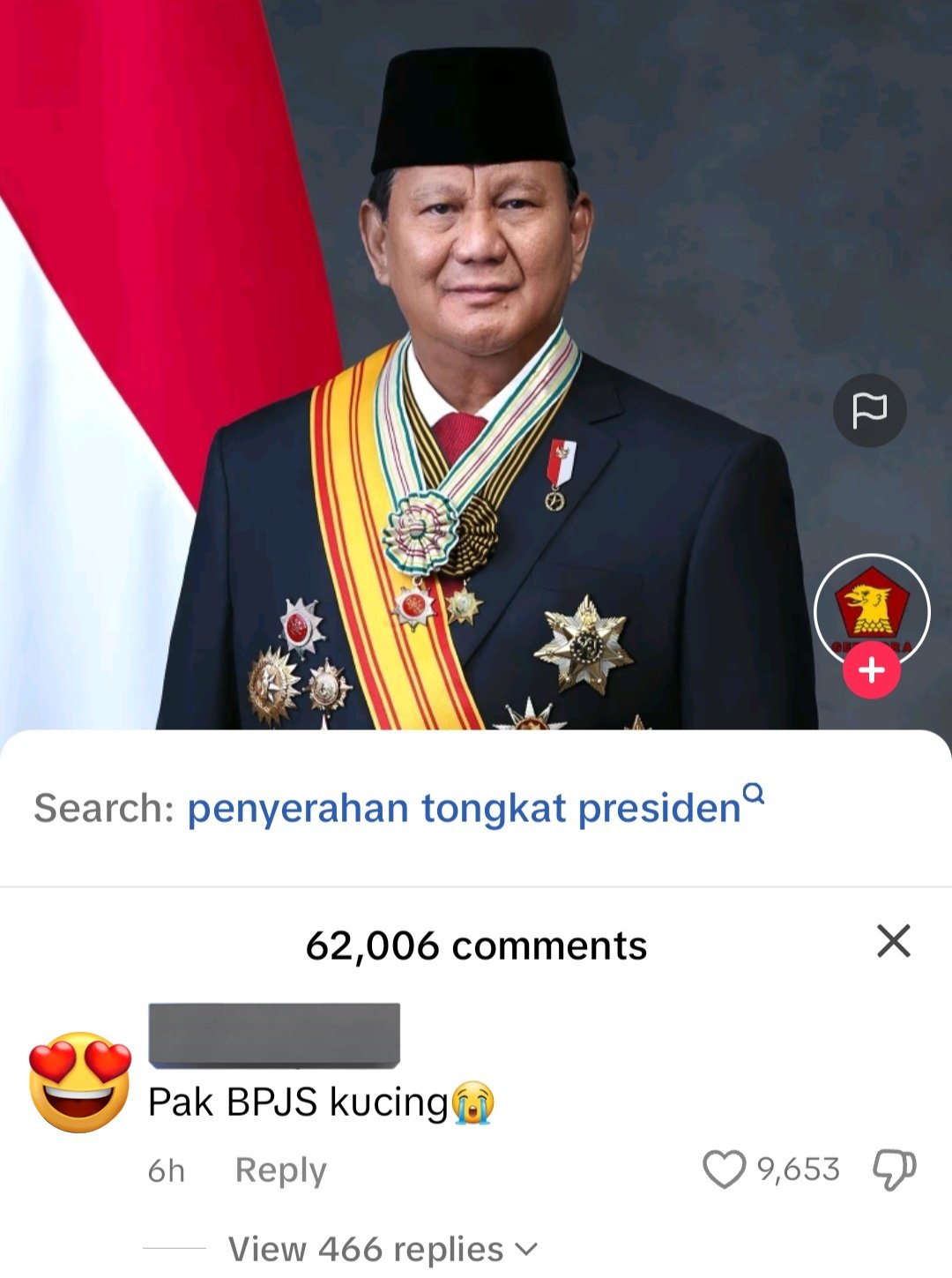 Presiden Prabowo Subianto diminta salah satu warga membuat program BPJS Kucing gegara Bobby Kertanegara viral.