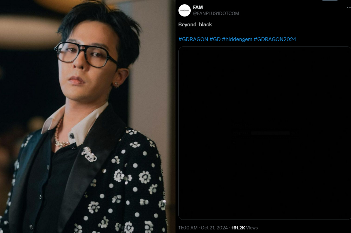 G-Dragon unggah gambar hitam misterius.